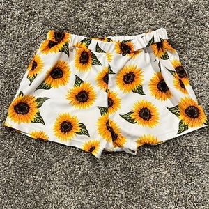 white sunflower bathing suit shorts